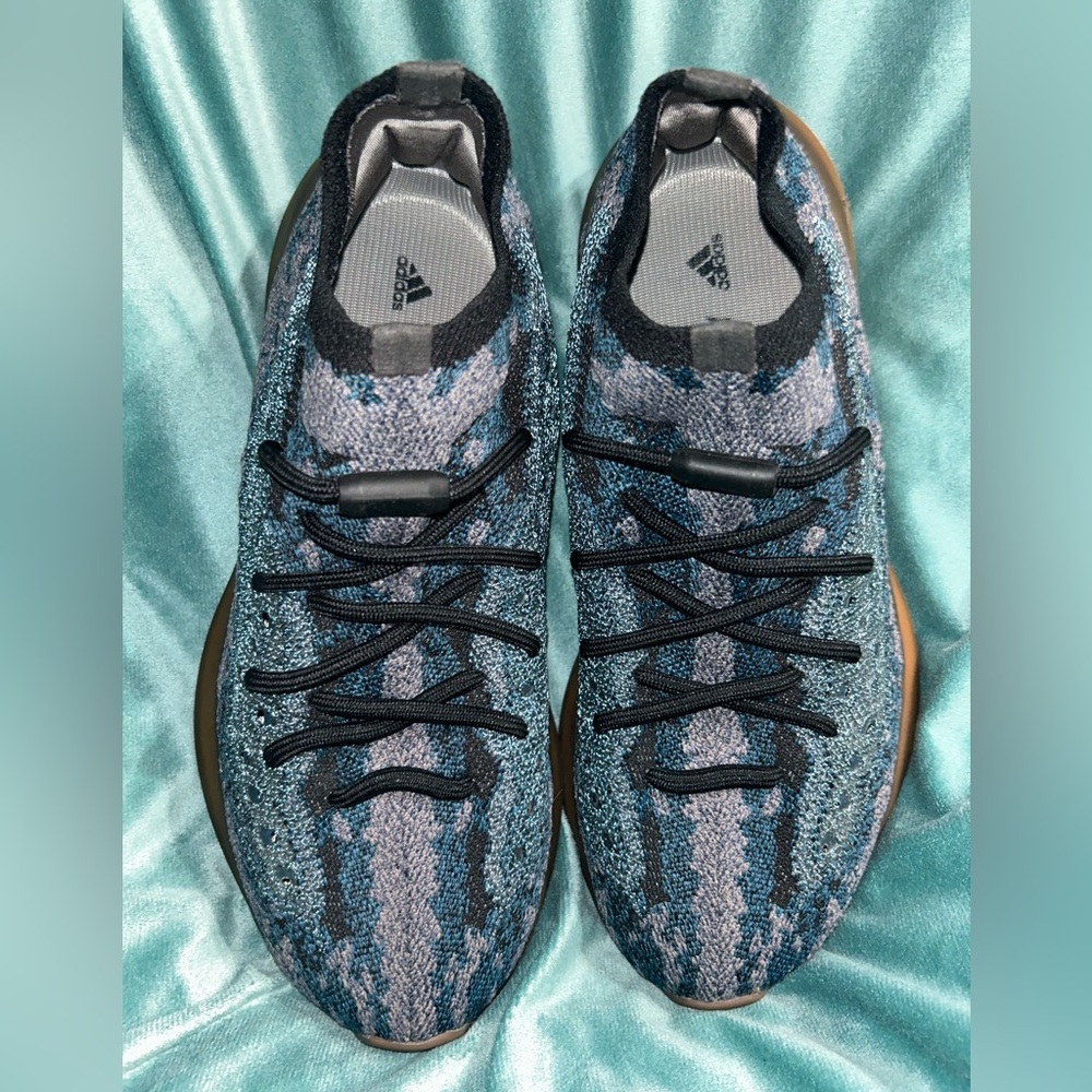 Yeezy Boost by Adidas Teal and Gray Knit Sneakers 8.5